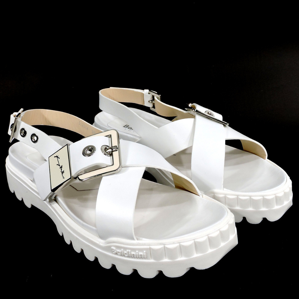 BALDININI WHITE SUMMER FLATS SANDALS - Picture 4 of 8